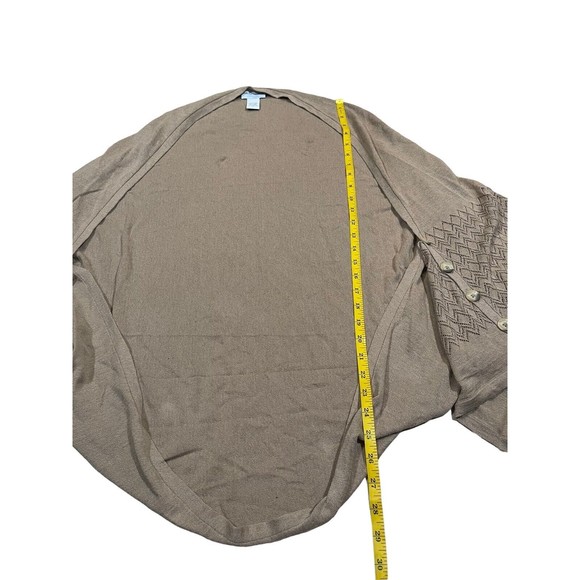 Soft Surroundings Linen Blend Beige Open Front Cardigan Sweaters Size Large - Picture 6 of 8